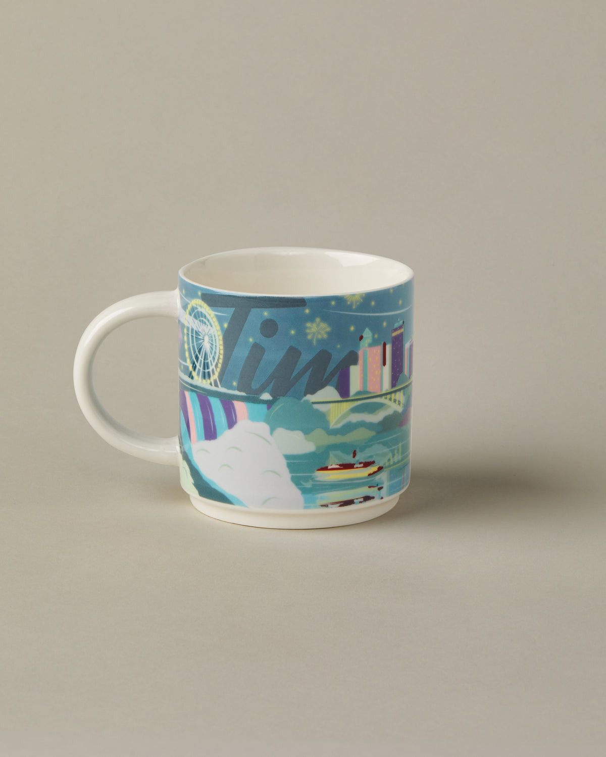 16oz ceramic Tim Hortons mug with Niagara Falls skyline design | Tasse Tim Hortons de 16 oz représentant l’horizon de Niagara Falls. - Image #2