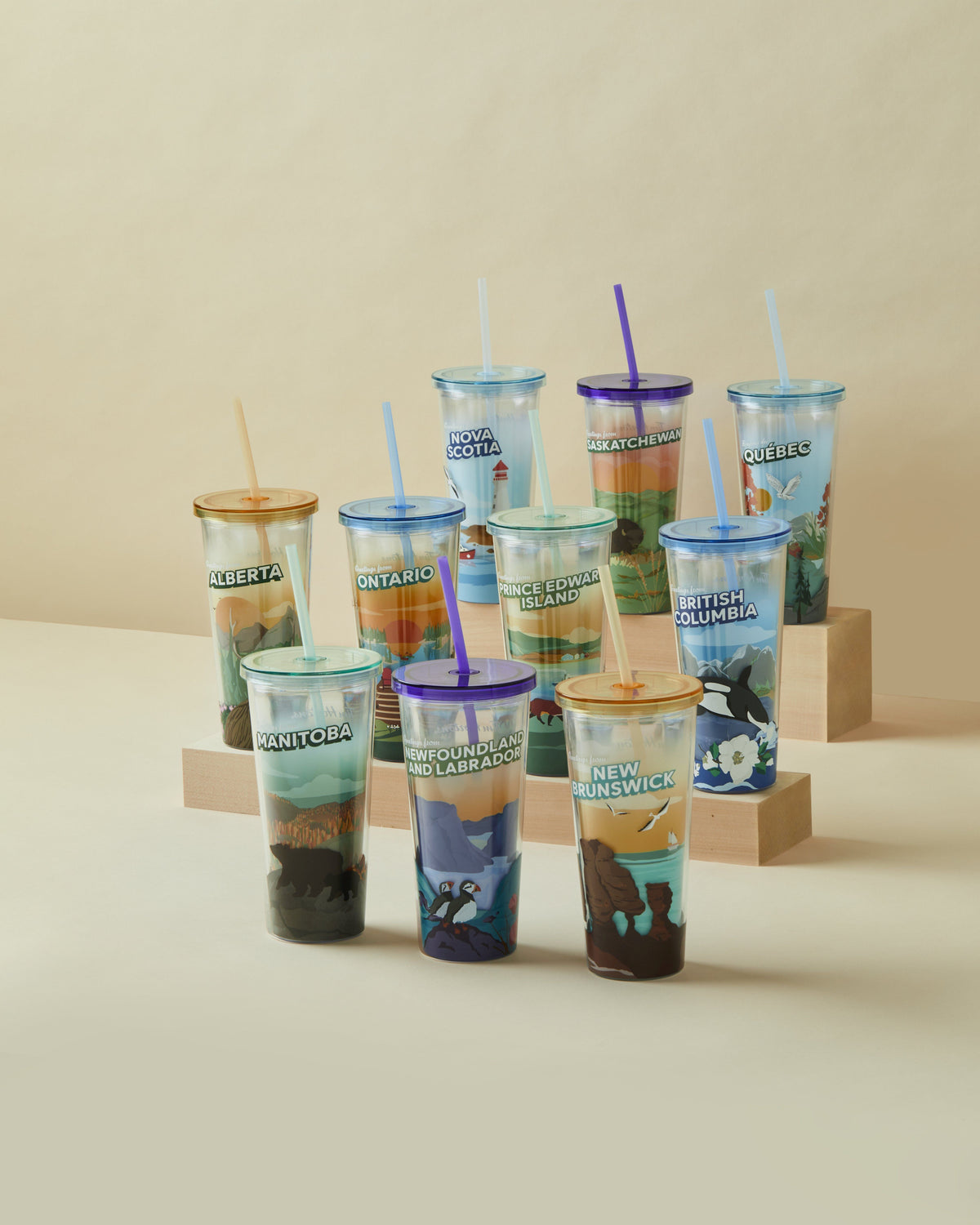24oz Plastic Straw Tumbler - British Columbia - Image #3
