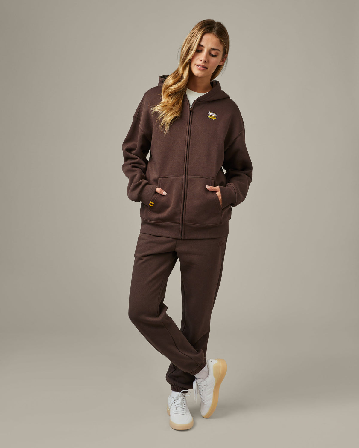 Retro Logo Full Zip Unisex Hoodie - Espresso - TimShop - Image #1