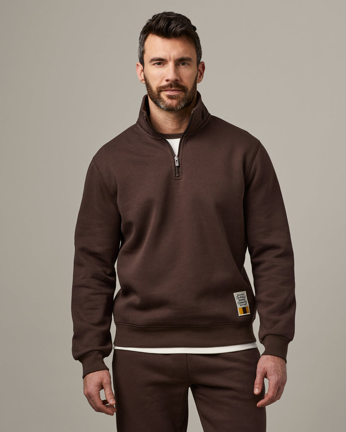 Tim Hortons Retro Espresso Quarter Zip Sweatshirt | Chandail rétro à fermeture éclair 1/4 espresso de Tim Hortons - Image #1