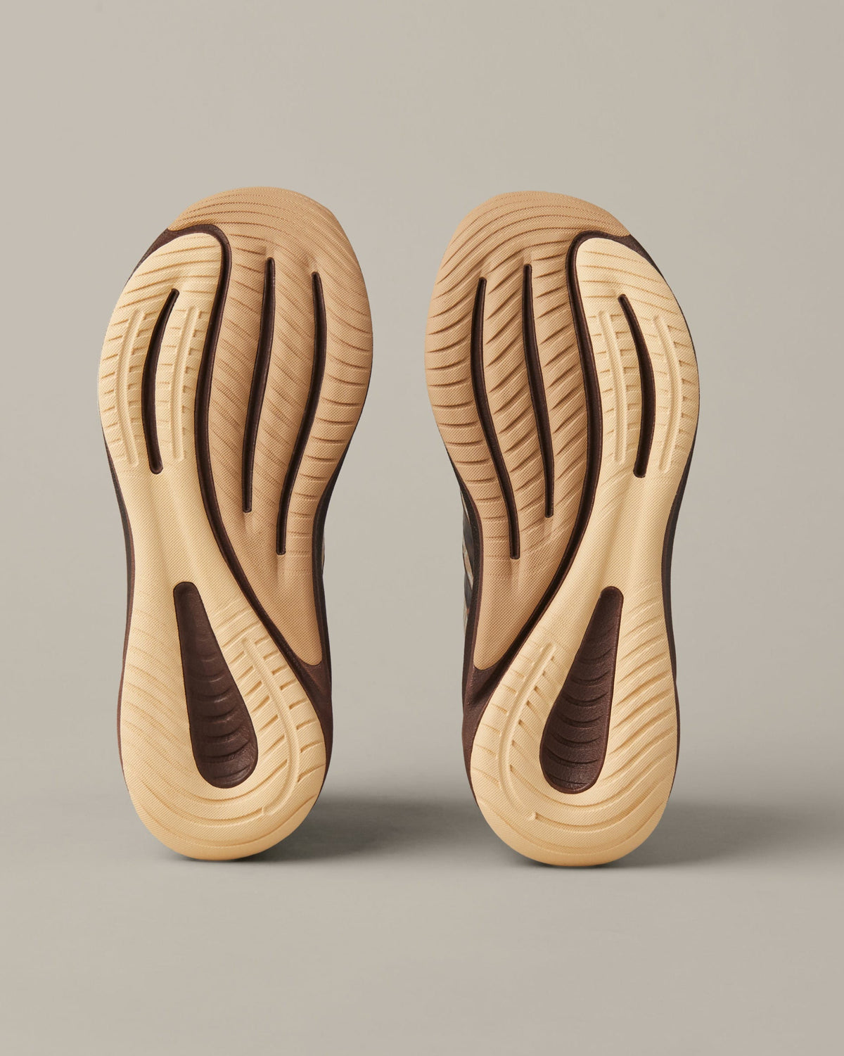 Men’s adidas® Supernova Ease running shoes in cream and coffee-brown shades with patterned 3-Stripes and Tim Hortons details. - Image #5