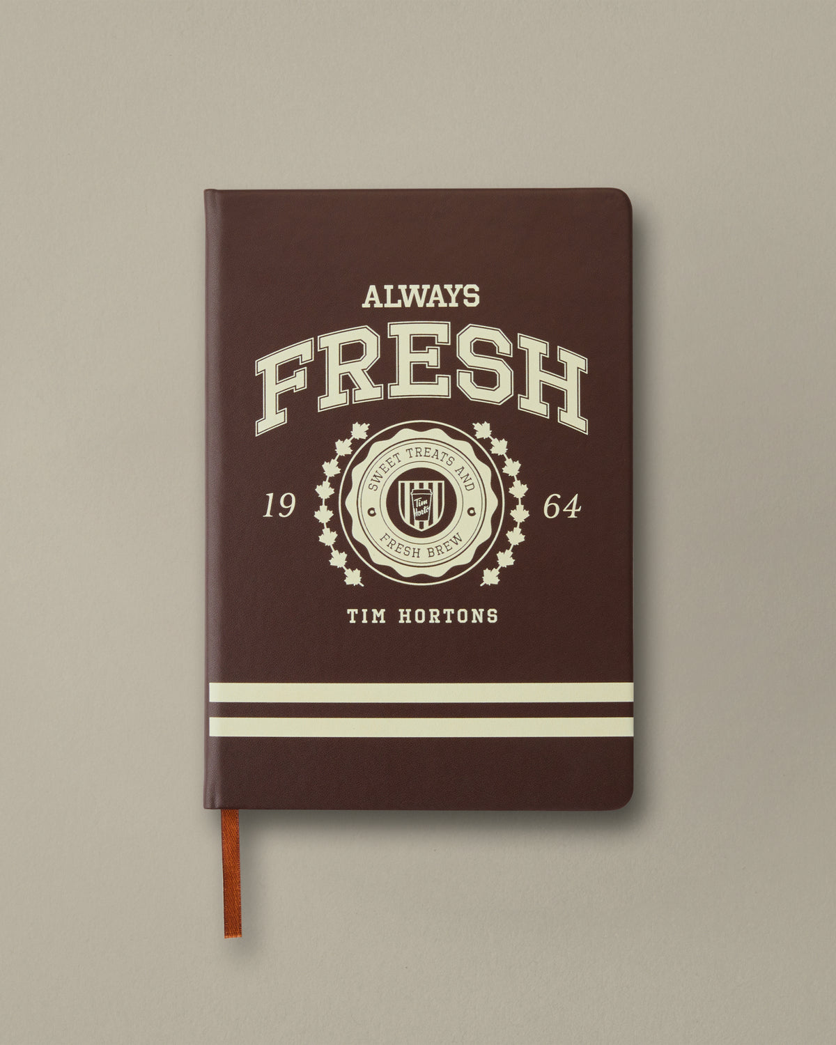 Tim Hortons 6x8 Vegan Leather Journal Brown - Image #1