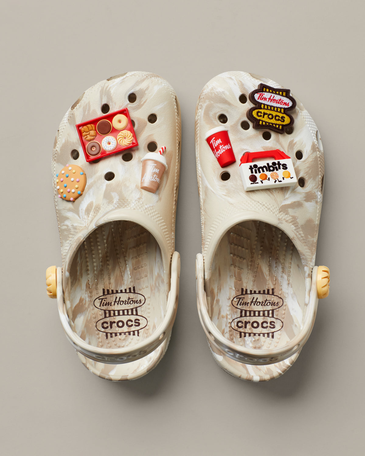 Tim Hortons and Crocs collaboration Iced Capp adult clogs | Crocs et Tim Hortons présentent : les Crocs tourbillon de cappuccino glacé pour adulte - Image #1