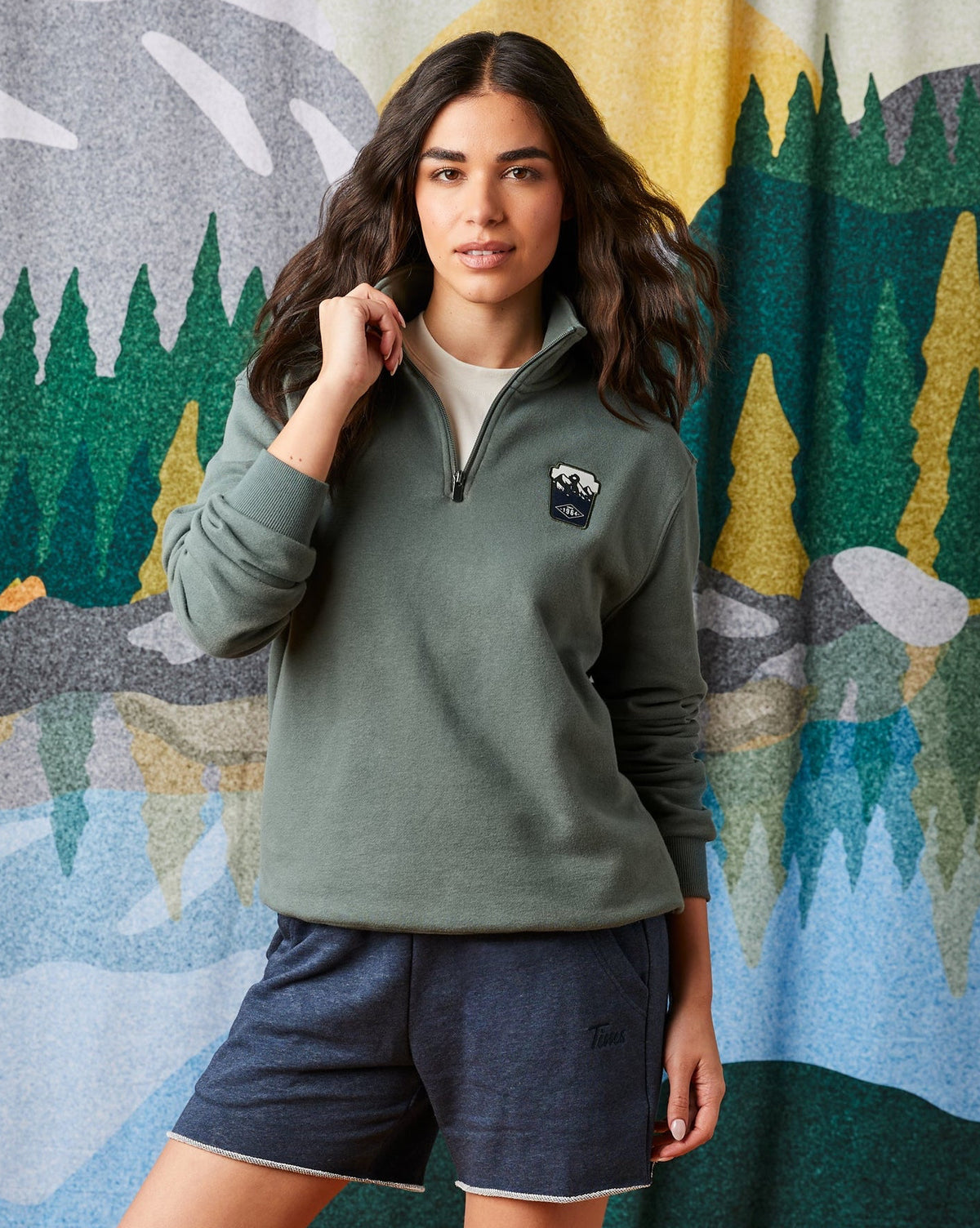 Dare to Explore Unisex Quarter Zip - Forest Green - TimShop - Image #1