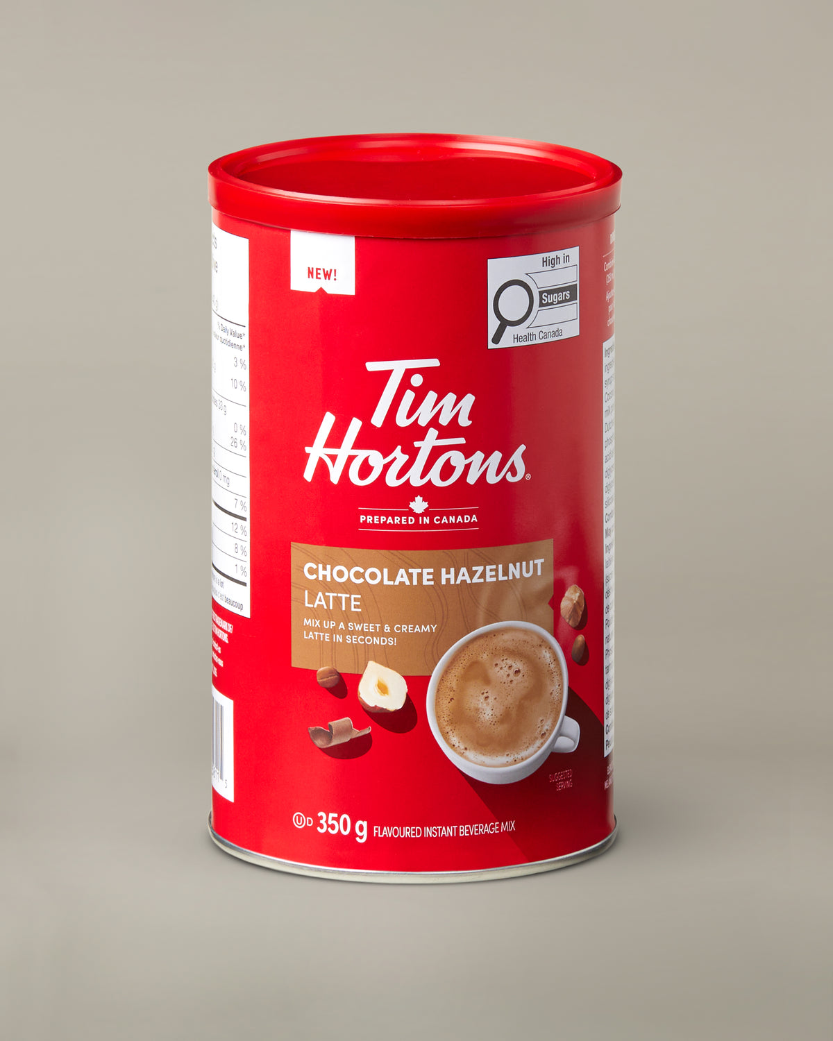 Chocolate hazelnut latte tin flavoured instant beverage mix 