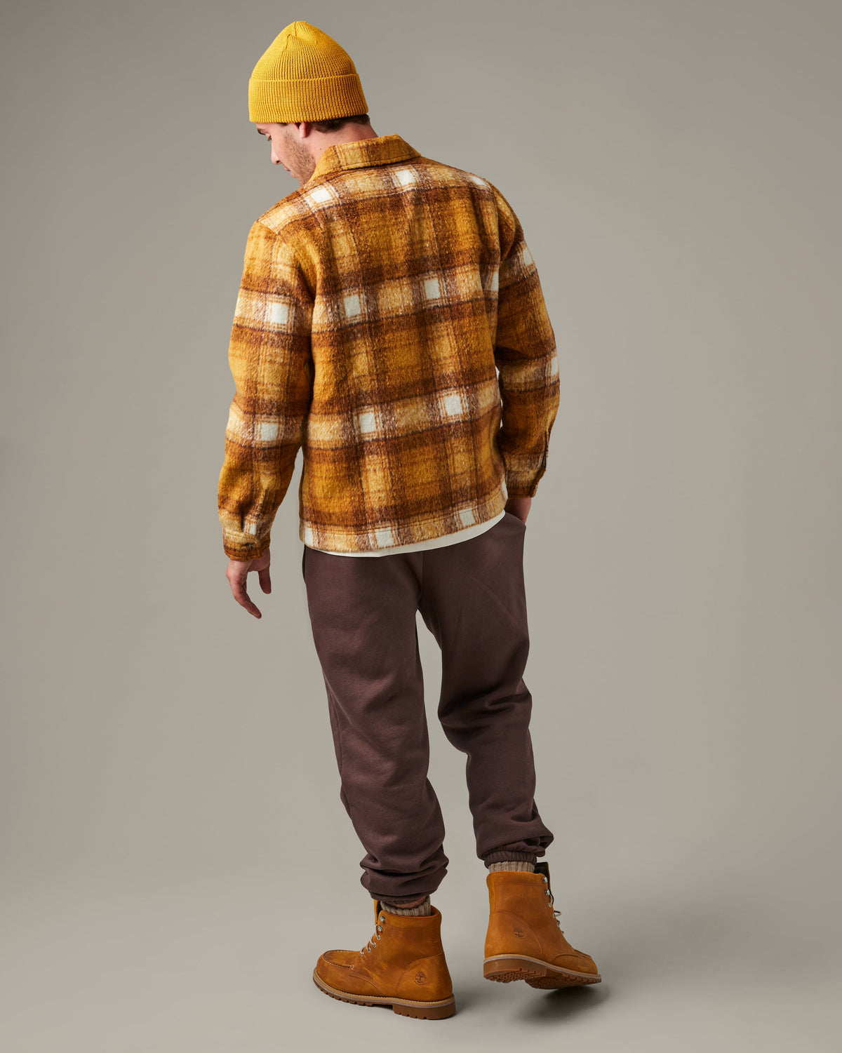 Plaid Shacket - Ochre - Secondary Image